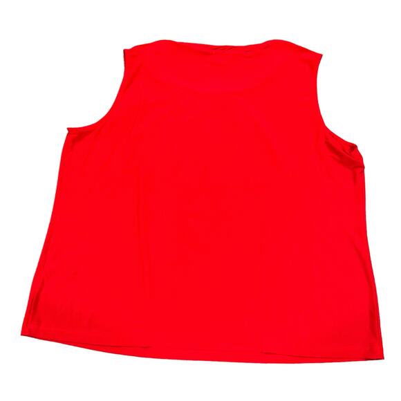Tahari Women's Sleevless Top Pleat Neck Size 2x Red - Picture 5 of 6